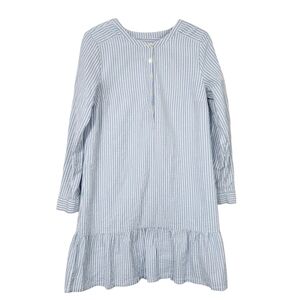 Loft Blue & White Striped Flounce Dress Size Medium